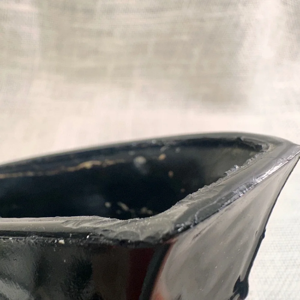 Art Deco Black READ Amethyst Glass Wall Pocket Imperial Glass 1930s 1940s VTG